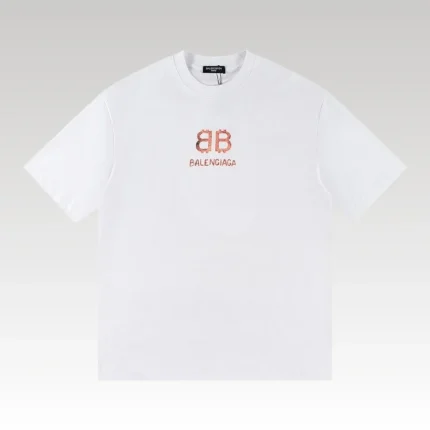 T-shirt Balenciaga BB Gothic Print White BL035 - Drip Slum