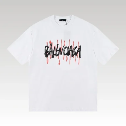 T-shirt Balenciaga Graffiti Print White BL052 - Drip Slum