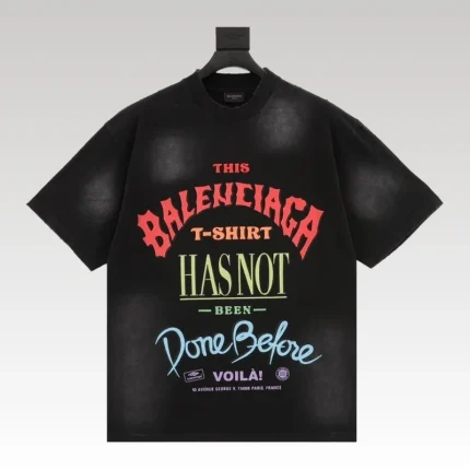T-shirt Balenciaga Graphic Slogan Distressed Black BL010 - Drip Slum
