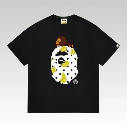 T-shirt BAPE Baby Milo Banana Ape Head Black BP051 - Drip Slum
