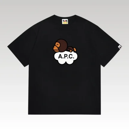 T-shirt BAPE Baby Milo Banana Ape Head Black BP052 - Drip Slum