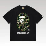 T-shirt BAPE Camo Flower Ape Head Black BP050 - Drip Slum