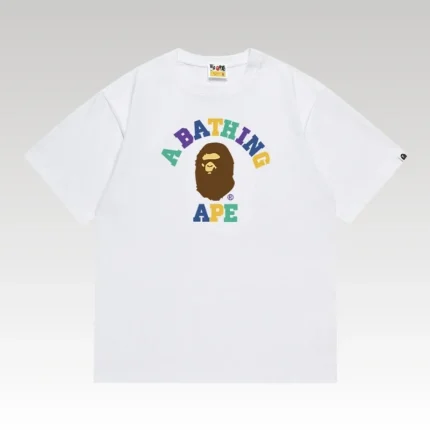 T-shirt BAPE Multicolor Ape Head White BP057 - Drip Slum