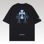 T-Shirt Chrome Hearts Triple Cross Logo Black CH131 - Drip Slum