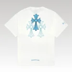 T-Shirt Chrome Hearts Triple Cross Logo White CH132 - Drip Slum