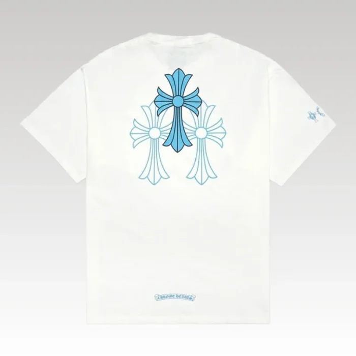 T-Shirt Chrome Hearts Triple Cross Logo White CH132 - Drip Slum