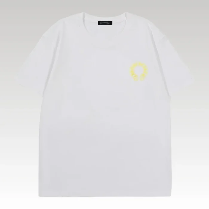 T-shirt Chrome Hearts Yellow Horseshoe White Logo CH021 - Drip Slum