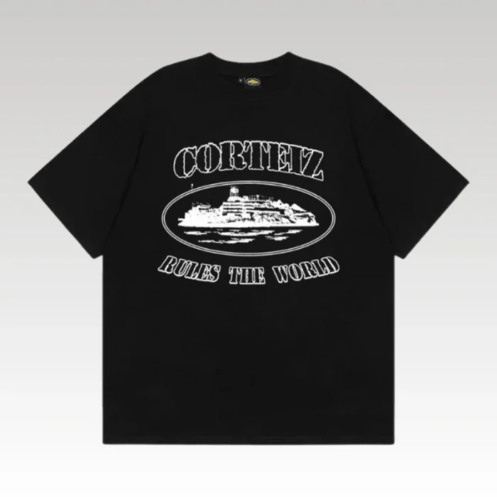 T-shirt Corteiz Rules The World Black - Drip Slum