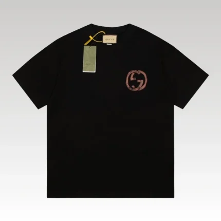 T-shirt Gucci Distressed Logo Black GC046 - Drip Slum