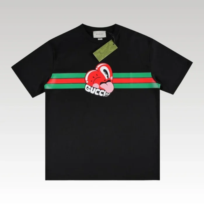 T-shirt Gucci Heart Logo Black GC015 - Drip Slum