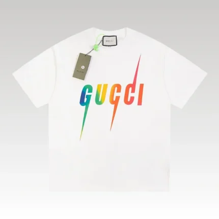 T-shirt Gucci Rainbow Logo White GC036 - Drip Slum