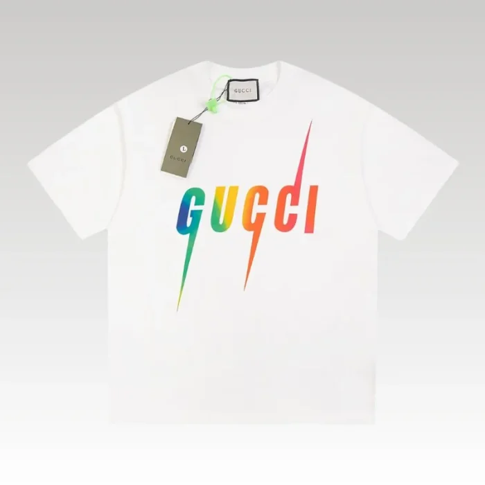 T-shirt Gucci Rainbow Logo White GC036 - Drip Slum