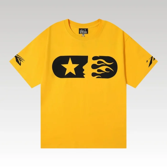 T-shirt Hellstar Sports Flame Yellow Graphic HS002 - Drip Slum