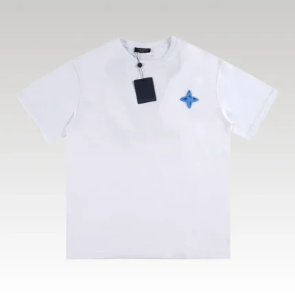 T-shirt Louis Vuitton Blue LV Logo White - Drip Slum