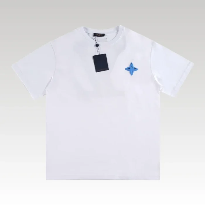 T-shirt Louis Vuitton Blue LV Logo White - Drip Slum
