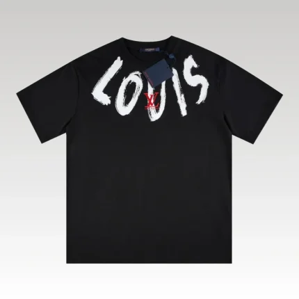 T-shirt Louis Vuitton Brushstroke Logo Black - Drip Slum