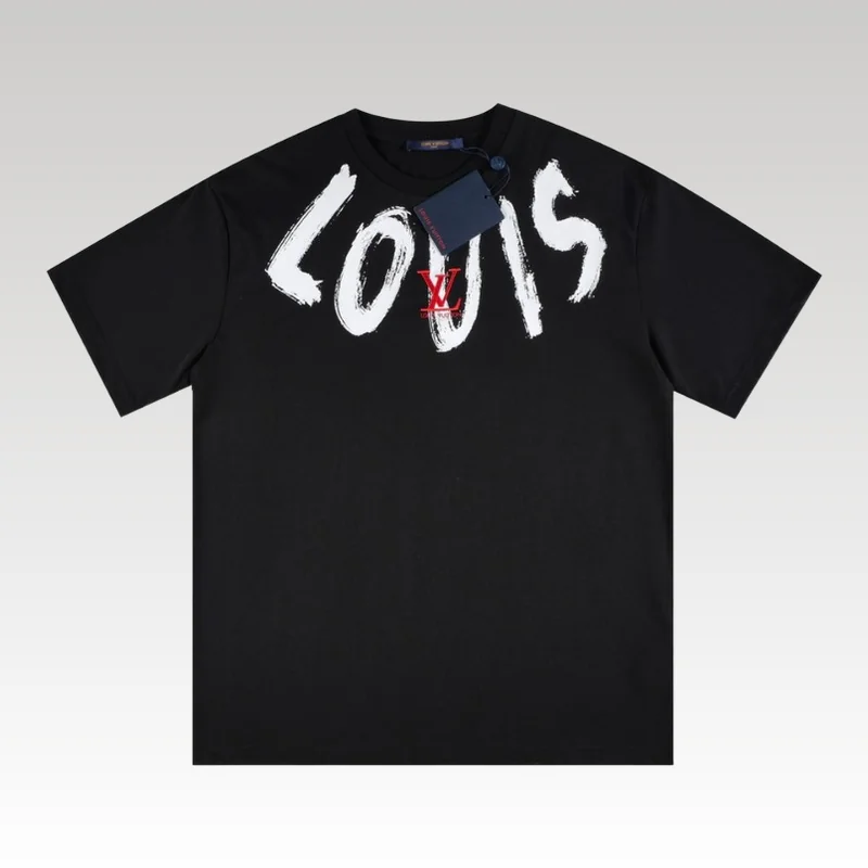 T-shirt Louis Vuitton Brushstroke Logo Black - Drip Slum