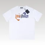 T-shirt Louis Vuitton Gradient Logo White Red Blue - Drip Slum