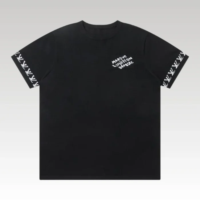 T-shirt Louis Vuitton LV Black Sleeve Monogram - Drip Slum