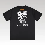T-shirt Louis Vuitton LV Floral Black Print - Drip Slum