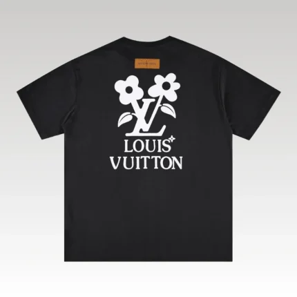 T-shirt Louis Vuitton LV Floral Black Print - Drip Slum