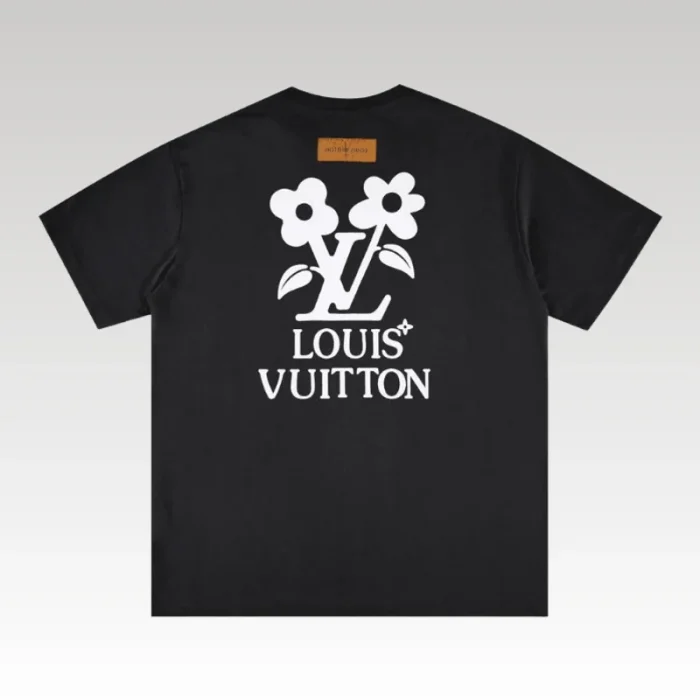 T-shirt Louis Vuitton LV Floral Black Print - Drip Slum