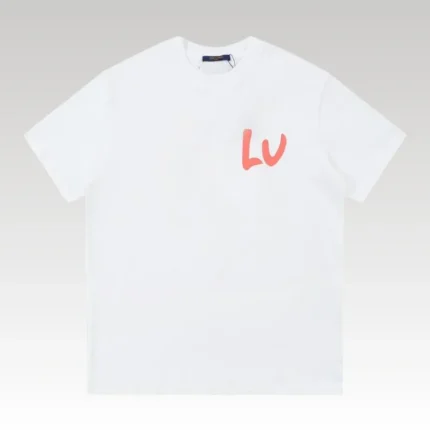 T-Shirt Louis Vuitton LV Multicolor Logo White - Drip Slum