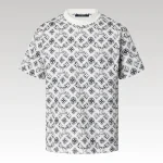 T-shirt Louis Vuitton Monogram White Deep Black - Drip Slum