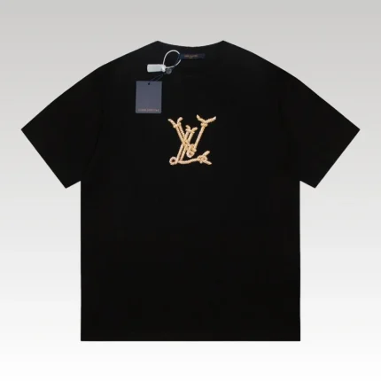 T-shirt Louis Vuitton Rope Logo Black LV026 - Drip Slum