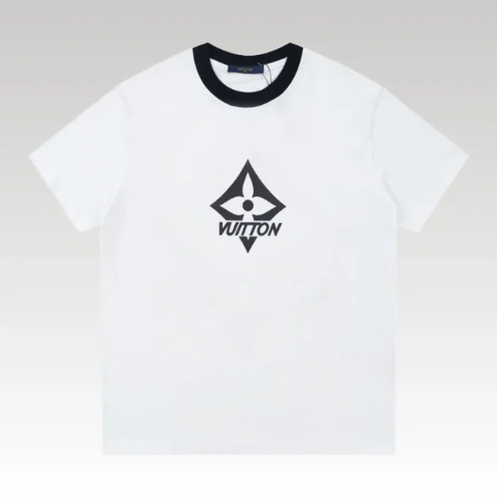 T-shirt Louis Vuitton White Monogram Logo - Drip Slum
