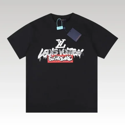 T-shirt Louis Vuitton x Supreme Graffiti Black SP027 - Drip Slum
