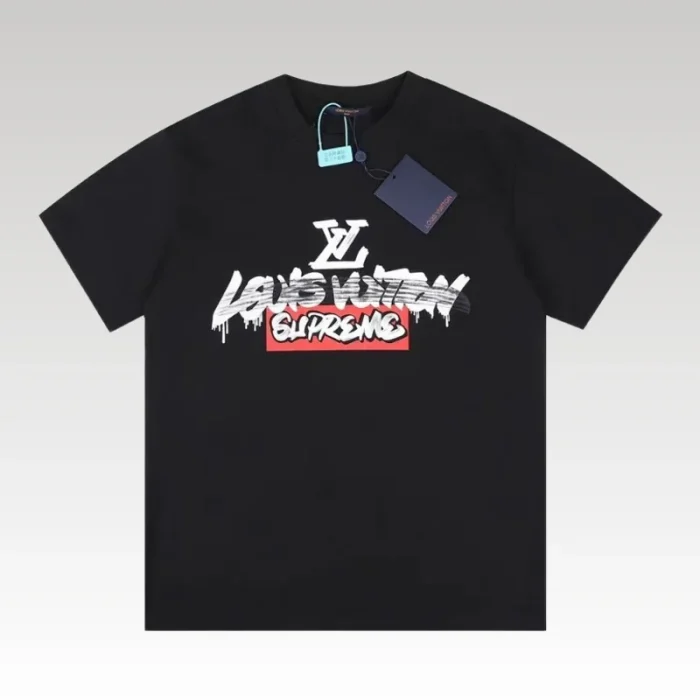 T-shirt Louis Vuitton x Supreme Graffiti Black SP027 - Drip Slum