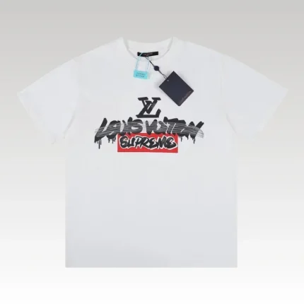 T-shirt Louis Vuitton x Supreme Graffiti White SP028 - Drip Slum