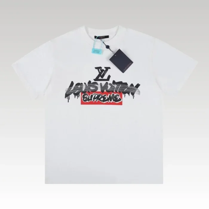 T-shirt Louis Vuitton x Supreme Graffiti White SP028 - Drip Slum