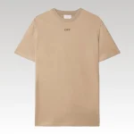 T-shirt Off-White Embroidered Logo Print Brown - Drip Slum