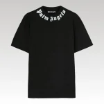 T-shirt Palm Angels Logo Print on Collar Black - Drip Slum