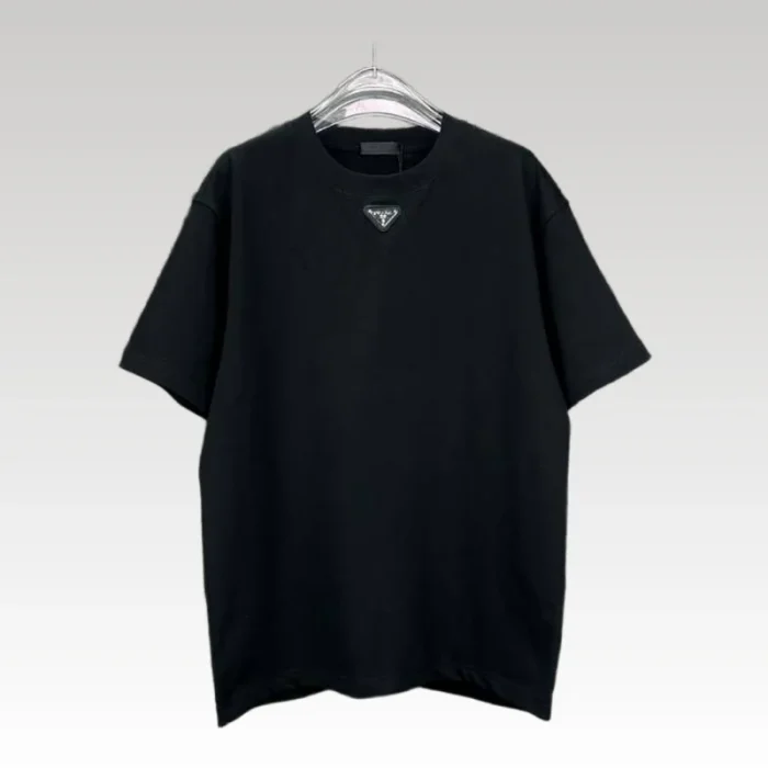 T-shirt Prada Logo Patch Black/White PD054 - Drip Slum