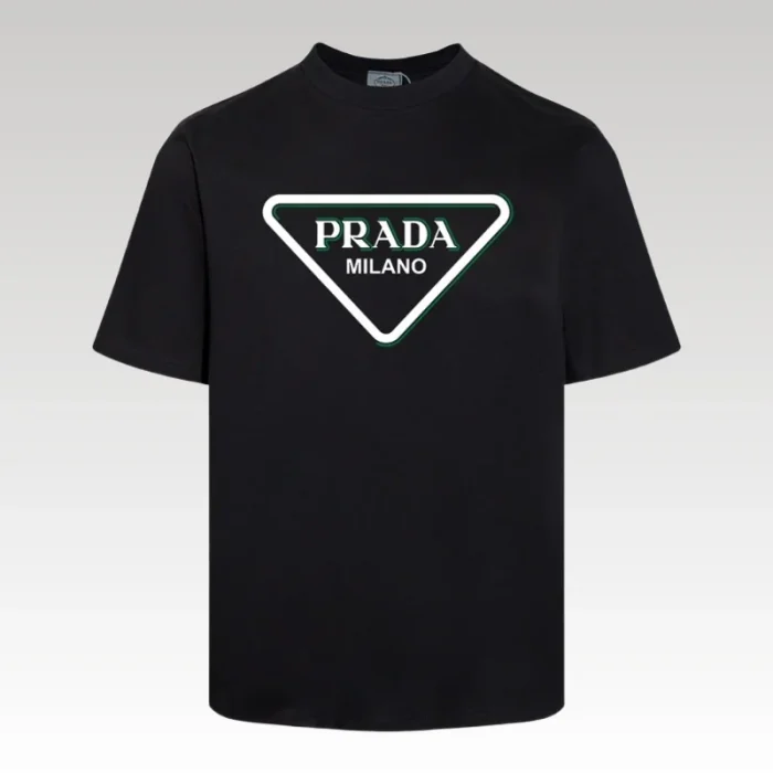 T-shirt Prada Milano Triangle Logo Black PD020 - Drip Slum