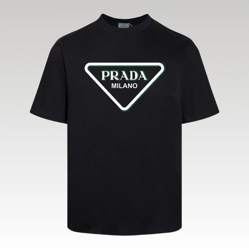 T-shirt Prada Milano Triangle Logo Black PD020 - Drip Slum