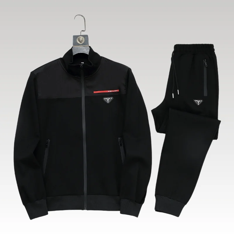 Tracksuit Prada Black Full-Zip Casual Set PD001 - Drip Slum